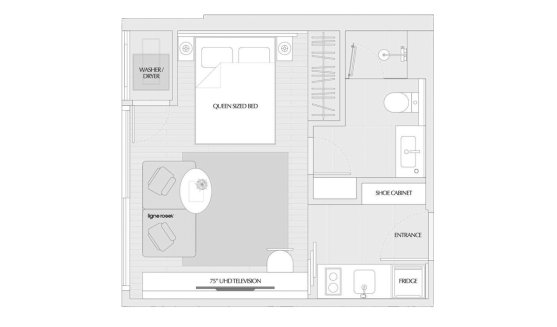 Apartment floor plan, 1 room in Scope Promsri No. 11011 (2D)