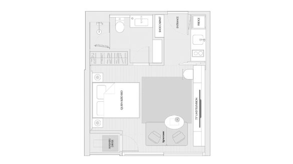 Apartment floor plan, 1 room in Scope Promsri No. 11008 (2D)