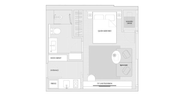 Apartment floor plan, 1 room in Scope Promsri No. 11006 (2D)